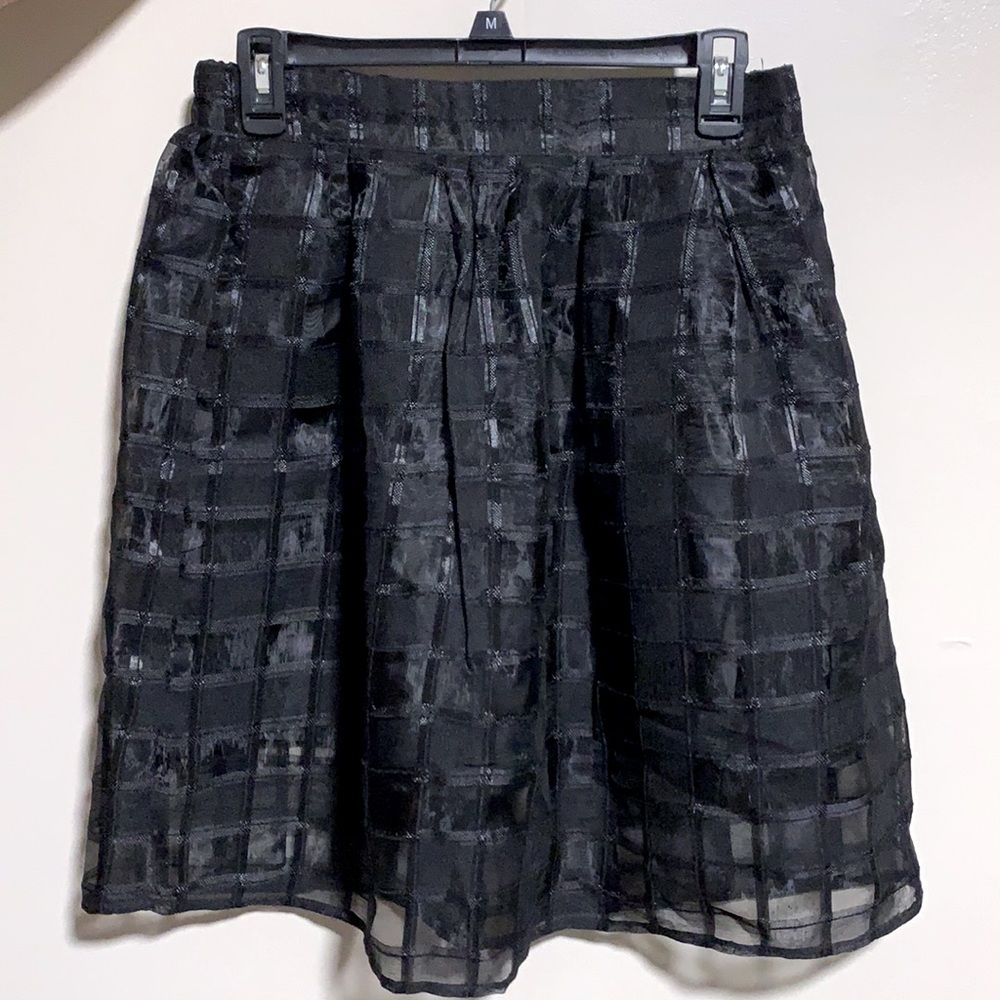 Black Mesh/Plaid Skirt
